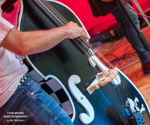 Those Deadbeat Cats playing some rockabilly in North Walsham slap bass