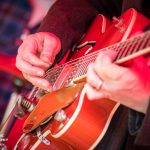 Those Deadbeat Cats playing some rockabilly in North Walsham. Gretsch Guitar.