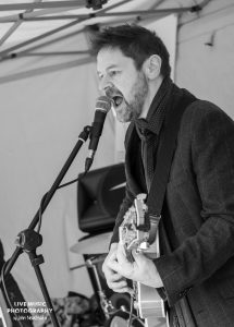 Those Deadbeat Cats playing some rockabilly in North Walsham. Ron Sayer on guitar.