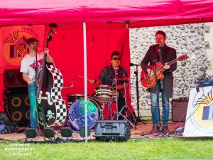 Those Deadbeat Cats playing some rockabilly in North Walsham.