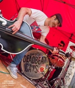 Those Deadbeat Cats playing some rockabilly in North Walsham.