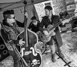 Those Deadbeat Cats playing some rockabilly in North Walsham. All change! Daryl on slap bass.