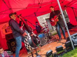 Those Deadbeat Cats playing some rockabilly in North Walsham.