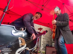 Those Deadbeat Cats playing some rockabilly in North Walsham.