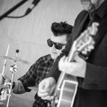 Those Deadbeat Cats playing some rockabilly in North Walsham. Daryl on drums.