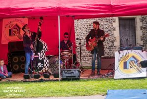 Those Deadbeat Cats playing some rockabilly in North Walsham.