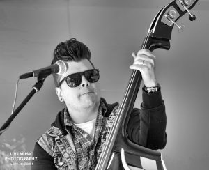 Those Deadbeat Cats playing some rockabilly in North Walsham. Daryl on slap bass.
