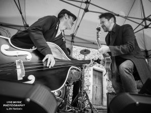 Those Deadbeat Cats playing some rockabilly in North Walsham.