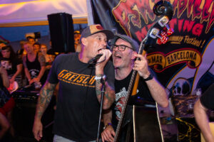 Those deadbeat Cats joined by Pip Hancox from The Guana Batz at the Psychobilly Meeting - Pineda-de-mar Spain 2023
