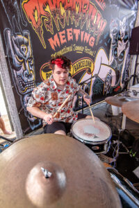 Daryl on drums at the Psychobilly Meeting - Pineda-de-mar Spain 2023